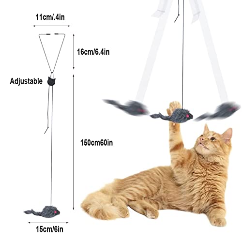 Juguetes para Gatos Interactivos,Juguete de gato para colgar la puerta, ratones interactivos de juguete para gatos, juguete para gatos de interior,2 Piezas
