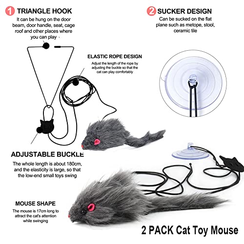 Juguetes para Gatos Interactivos,Juguete de gato para colgar la puerta, ratones interactivos de juguete para gatos, juguete para gatos de interior,2 Piezas