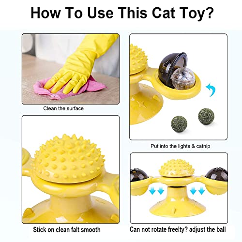 Juguetes para gatos,Juguete para gatos Molino giratorio Juguete para gatos Rascarse Cosquillas Cepillo para el cabello Accesorios para mascotas Juego loco
