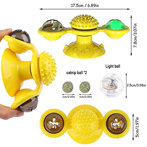 Juguetes para gatos,Juguete para gatos Molino giratorio Juguete para gatos Rascarse Cosquillas Cepillo para el cabello Accesorios para mascotas Juego loco