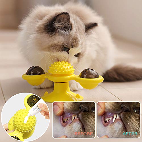 Juguetes para gatos,Juguete para gatos Molino giratorio Juguete para gatos Rascarse Cosquillas Cepillo para el cabello Accesorios para mascotas Juego loco
