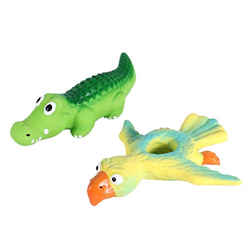 Juguetes para perros para masticadores agresivos pájaro con forma de cocodrilo que suenan los dientes protección de limpieza juguete de látex para morder para mascotas, gatos, perros pequeños