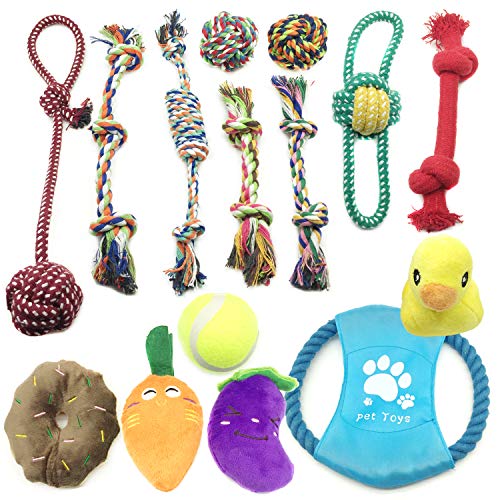 Juguetes para Perros, PietyPet Juguetes de Cuerdas y Juguetes de peluche con sonido, Juguetes para morder