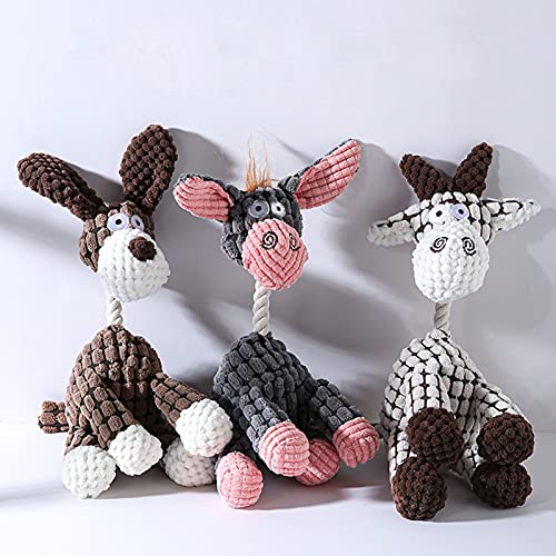 Juguetes vocales de Mascotas, Dientes Resistentes a la mordida Vocal Limpieza de algodón Cuerda de maíz Dientes de Perro Dientes Burro Juguetes vocales