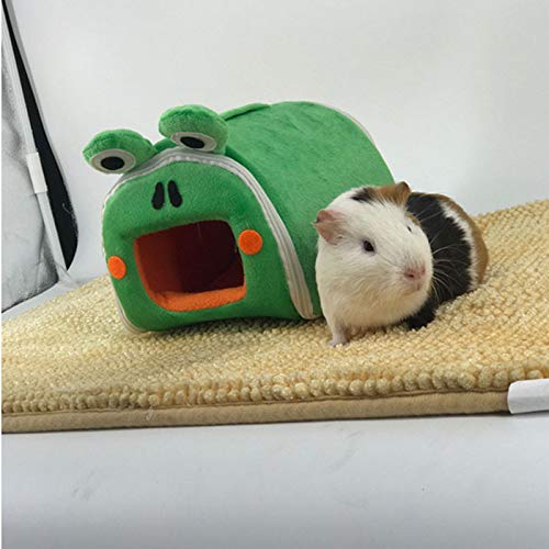 JUNGEN Cabaña de Hámster Lindo Animal Diseño Cama de Mascotas Suave y Acogedor Nido Casa para Hámster/Erizo/Ardilla/Ratones y Otros Animales (Verde)