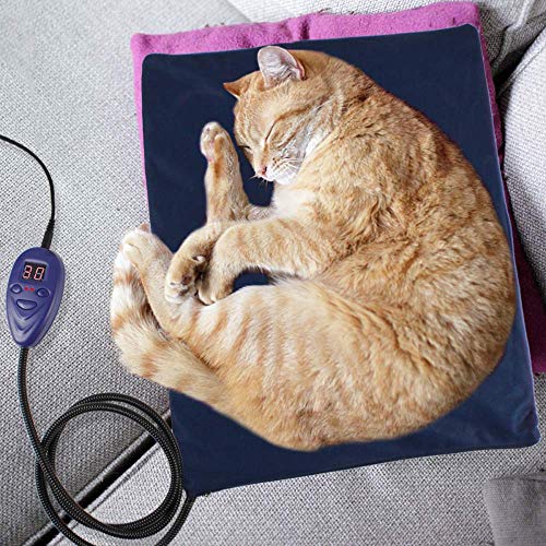 JunJia Manta eléctrica para Mascotas, caseta para Gatos de tamaño pequeño y Mediano, Adecuada para Calentamiento a Temperatura Constante, Almohadilla térmica Impermeable -British regulatory
