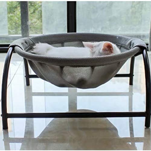 JUNSPOW Cama Gato, Excelente transpirabilidad Cama para Gatos, Hamaca Radiante Mascotas, Camas Ventana para Perros pequeños y Gatos Grandes(Gris)