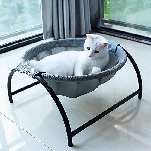JUNSPOW Cama Gato, Excelente transpirabilidad Cama para Gatos, Hamaca Radiante Mascotas, Camas Ventana para Perros pequeños y Gatos Grandes(Gris)