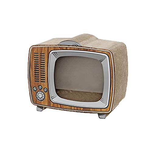 Junta arañazo de gato,gato de cartón reciclable Scratchers Retro TV en forma de cojín Rascar resistente a los arañazos Sofá cama for el gato,el protector for muebles Sofá Suelo Ecológico juguete