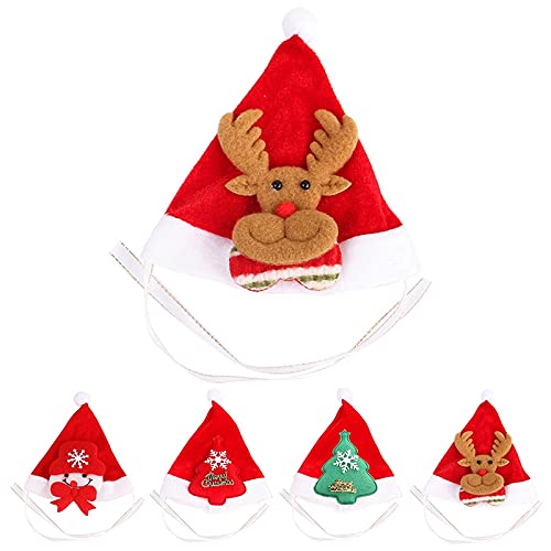 JUSTDOLIFE Navidad Sombrero Mascota Festivo Árbol Transpirable Ajustable 3D Muñeco De Nieve Alk Gato Gato Sombrero Gatito Perro Pequeño Muñeco De Nieve Medio Árbol Alk Ciervos Acrílico
