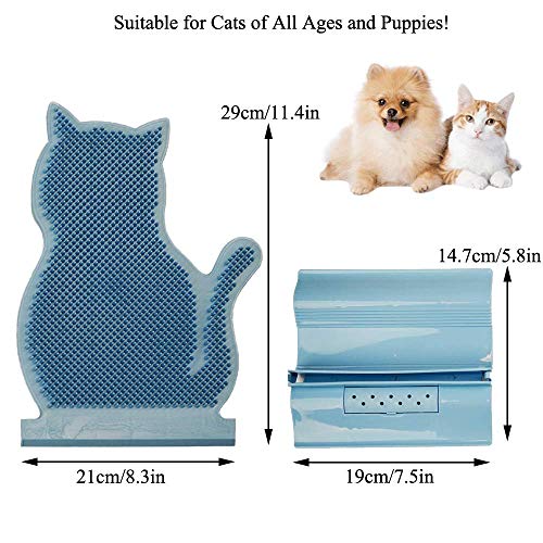 JWShang - Peluquería para Gatos más Grandes con peines de Masaje, peinadora de Esquina para Mascotas con Peine de Masaje, Controles de Cepillo de Aseo para vertido