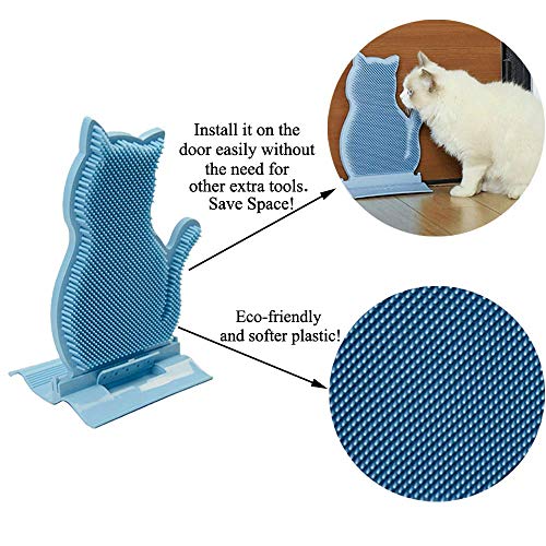 JWShang - Peluquería para Gatos más Grandes con peines de Masaje, peinadora de Esquina para Mascotas con Peine de Masaje, Controles de Cepillo de Aseo para vertido