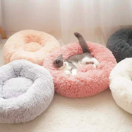 JY Cama de Pet Pet Cas Redondo Caza de Cable Caza de Pulso Pulse de Cable Caja Madrada Mater por Puppy Comercio Caliente Soft Pet Cable Casa de Dormento, Rojo, 35 cm Fondo antidesliz