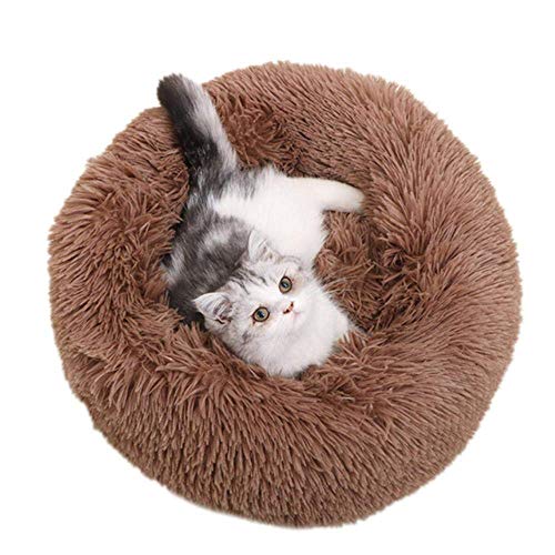JY Cama de Pet Pet Cas Redondo Caza de Cable Caza de Pulso Pulse de Cable Caja Madrada Mater por Puppy Comercio Caliente Soft Pet Cable Casa de Dormento, Rojo, 35 cm Fondo antidesliz