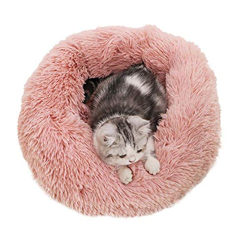 JY Cama de Pet Pet Cas Redondo Caza de Cable Caza de Pulso Pulse de Cable Caja Madrada Mater por Puppy Comercio Caliente Soft Pet Cable Casa de Dormento, Rojo, 35 cm Fondo antidesliz