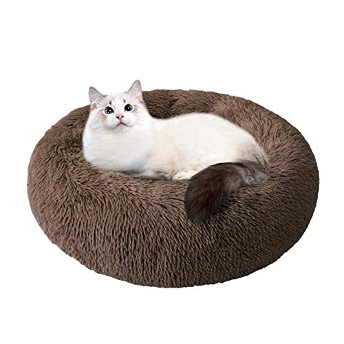 JY Cama de Pet Pet Cas Redondo Caza de Cable Caza de Pulso Pulse de Cable Caja Madrada Mater por Puppy Comercio Caliente Soft Pet Cable Casa de Dormento, Rojo, 35 cm Fondo antidesliz