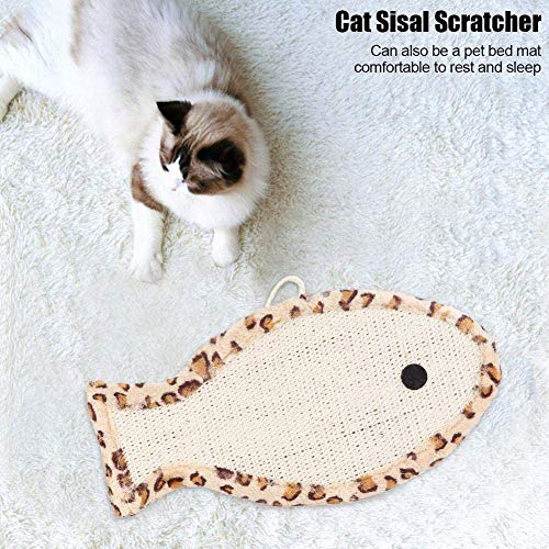 JY Mascotas Almohadilla por Arañazo de Gato Gatos Juguetes Garras de Molienda Sisal Pez Rascadores Felpa Hemming Vestir Agarre Resistente Rascadores/Leopardo