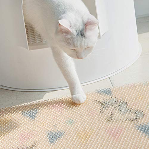 JYZT Alfombrilla De Gato Premium Estera De Alimentación para Gatos Resistente Al Agua No Tóxico Proteger Piso Y Alfombra Limpieza Fácil Almohadilla para Bandeja De Arena para Gatos M
