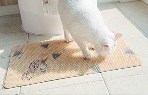 JYZT Alfombrilla De Gato Premium Estera De Alimentación para Gatos Resistente Al Agua No Tóxico Proteger Piso Y Alfombra Limpieza Fácil Almohadilla para Bandeja De Arena para Gatos M
