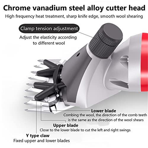 JZFGJ Esquiladora Eléctrica Profesional Ara Oveja Cortadoras de Ovejas de 6 Velocidades Máquina Esquiladora de Animales Tijeras de Aseo para Ganado Ovino Usadas,13 Tooth,Straight Blade