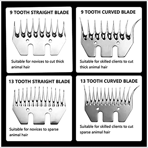 JZFGJ Esquiladora Eléctrica Profesional Ara Oveja Cortadoras de Ovejas de 6 Velocidades Máquina Esquiladora de Animales Tijeras de Aseo para Ganado Ovino Usadas,13 Tooth,Straight Blade