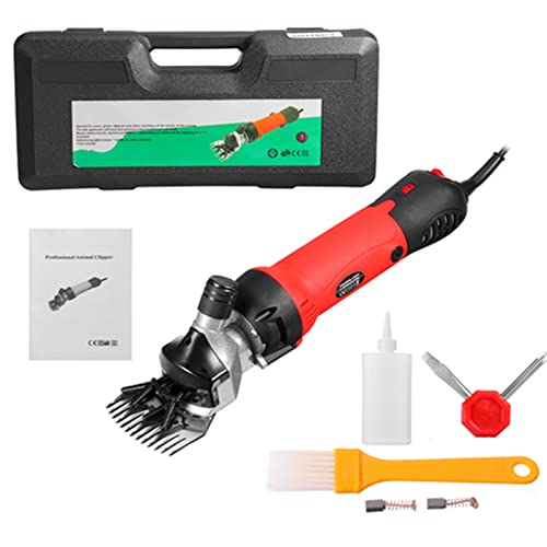 JZFGJ Esquiladora Eléctrica Profesional Ara Oveja Tijeras de Oveja para Ganado Máquina de Esquila de Cabra para Esquila de Pelo de Oveja Cabra y Animal,13 Tooth,Curved Blade