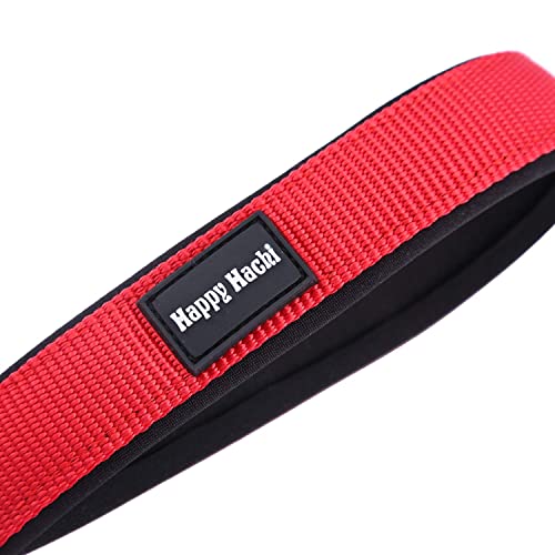 Kaka mall Correa de Perro Corta Grandes Medianos con Mango Suave Acolchado Antideslizante Nylon para Entrenamiento Caminar Viajar 32CM (Rojo,M)