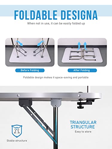 Kalolary 45inch Mesa de Peluqueria Canina Plegable, Mesa de Peluquería para Mascotas, Mesa Aseo Mascotas Mesa de Peluquería para Perros/Gatos(Negro)
