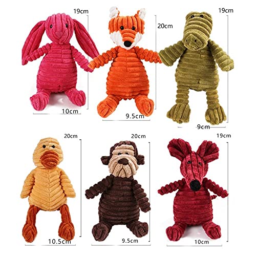 KALUO Muñeca de perro de peluche con ratón de pana y accesorios para mascotas, juguetes de peluche para mascotas, juguetes para perros de peluche chirriantes (ardilla, naranja)