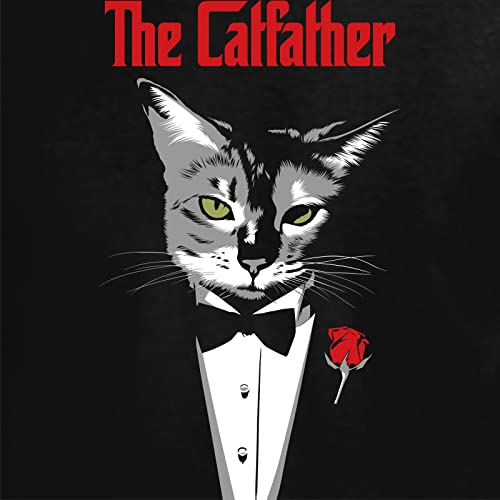 Kamefanatic Camiseta de Hombre Gato Felino Siames Mascota Divertido The Catfather pelicula 016 XXL