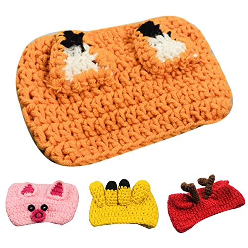 Katolang Cute Handmade Dog Cat Hat Costume Caps Animal Head Party Decor Pet Green Frog S