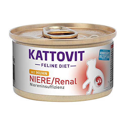 Kattovit Dose Feline Diet Niere/Renal mit Huhn bei Niereninsuffizienz 85g (Menge: 12 je Bestelleinheit)