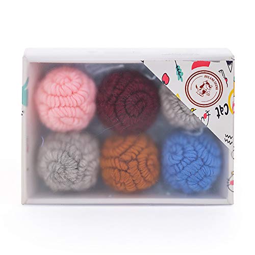 Kelong Cat Bolas de juguete, lana para arañar peludas, peludo, gato juguete de bola de gato, juguetes interactivos para gatos, juguete para aliviar el estrés de mascotas (SET)