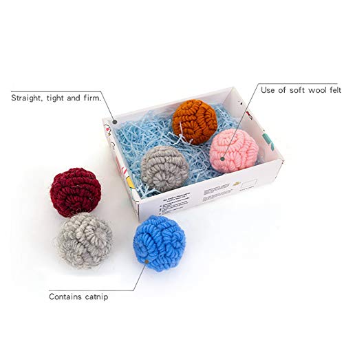 Kelong Cat Bolas de juguete, lana para arañar peludas, peludo, gato juguete de bola de gato, juguetes interactivos para gatos, juguete para aliviar el estrés de mascotas (SET)