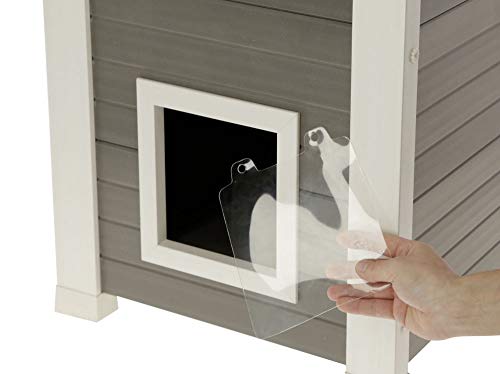 Kerbl 81613 ECO Emila - Caseta para gatos (impermeable, ecológica, 2 pisos, 3 puertas)