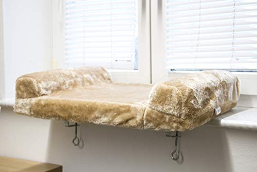 Kerbl Cama para Ventana 55 x 35 cm Beige, Ajuste Variable