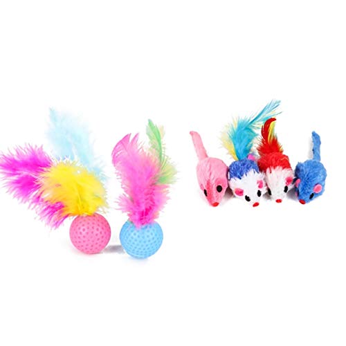 KGCA Práctico 28 Piezas Juguete Gatos, Gatito, Túnel Gato, Gato, Menta, Pez, Pluma, Burlas, Pez, Ratón Esponjoso, Ratón, Boy Campana, Juguete Ca