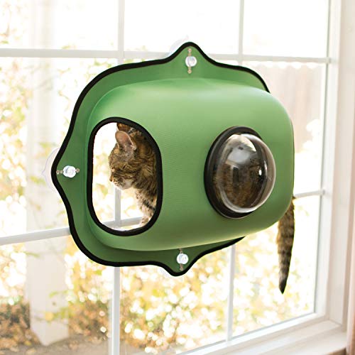K&H Mascotas | Burbuja para Ventana EX | Cama de Ventana para Gatos | Verde