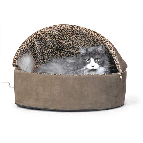 K&H PET PRODUCTS K&H Mascotas | Cama térmica Deluxe con Capota para Perros y Gatos | Moca