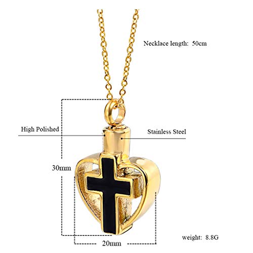 KHUY Memorial Urna Colgante Cenizas Huella de Mascota - Reloj de Arena - Luna Gato - Virgen Milagrosa Collar Acero Inoxidable para Mujeres Hombres (Color : A)