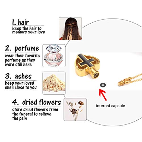 KHUY Memorial Urna Colgante Cenizas Huella de Mascota - Reloj de Arena - Luna Gato - Virgen Milagrosa Collar Acero Inoxidable para Mujeres Hombres (Color : A)