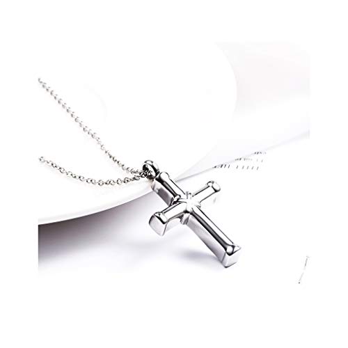 KHUY Memorial Urna Collar con Colgante Huella de Mascota - Reloj de Arena - Luna Gato - Virgen Milagrosa Collar Acero Inoxidable para Mujeres Hombres (Color : Silver)