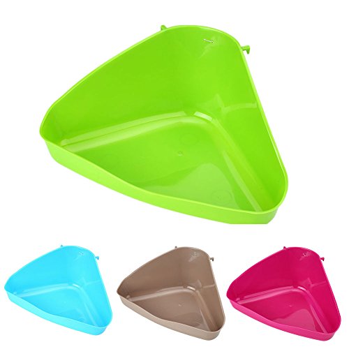 Kicode PC 1 Aseo de Esquina de Mascotas Camada de orina Bandeja de Caja para Gato Ratón Rata Conejo Hámster Animal pequeño plástico Color Aleatorio