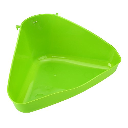 Kicode PC 1 Aseo de Esquina de Mascotas Camada de orina Bandeja de Caja para Gato Ratón Rata Conejo Hámster Animal pequeño plástico Color Aleatorio