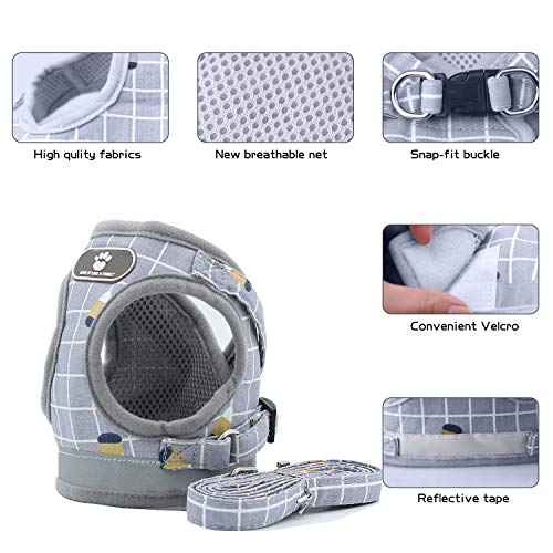 KINGLEAD Chaleco para Mascotas con Correa para Perro, Chaqueta de Invierno Chaqueta Impermeable Abrigo de Lluvia cálido Forro Polar pequeño Mediano Grande Protector de Pecho Acolchado (Gris, XS)