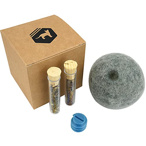 Kira Gates Juego de juguetes para gatos natural | pelota de juguete de auténtica lana de fieltro con compartimento de aroma | menta gatera y juguete baleriano en uno