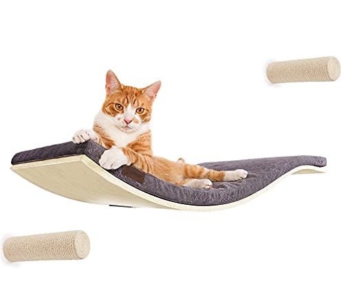 Kit para un gato CHILL Deluxe | Gatos | Pared | Tumbona | Accesorios para mascotas | Accesorio para gatos | Cama para mascotas – 90 x 41 cm | Rascador de pared | Letras de escalada | Postes de sisal
