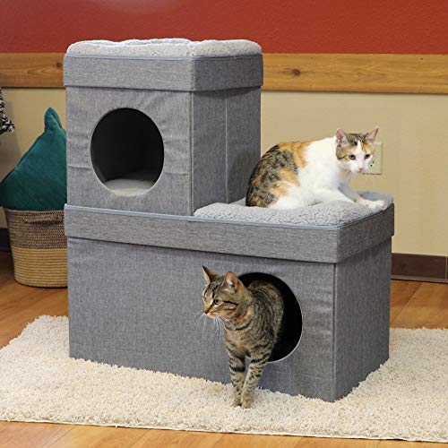 Kitty City - Cama grande para gatos apilable para gatos, cama lavable, casa de gato/casa para gatos en interiores