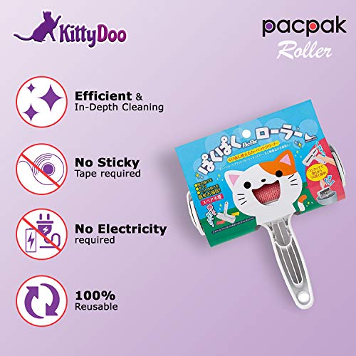 KittyDoo PAC PAK - Rodillo Quitapelusas Paku Paku - Cepillo Quitapelos para Mascotas - Rodillo Removedor de Pelaje para Perros y Gatos - Cepillo para Perros y Gatos