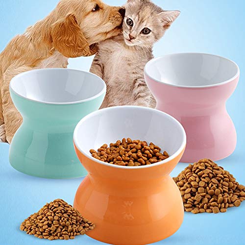KKUUNXU Comedero para Perros Grande para Perros Gatos,Cuenco Elevado para Mascotas Ceramica Beber Plato Redondo Estable Plato Criado Gato